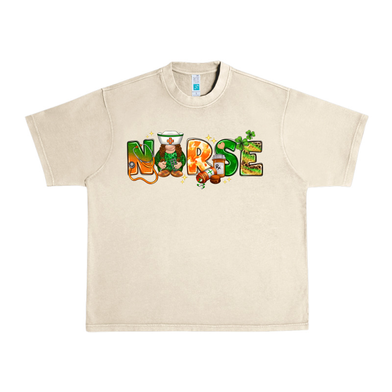 St. Patrick's Day Nurse With Gnome Urban Heavy Tee by HowdyJamesFarm | Teevron
