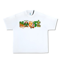 White St. Patrick's Day Nurse with gnome Urban Heavy Tee - HowdyJamesFarm