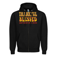 Black thankful blessed and kind of a mess Zipper Hoodie - BarkalooDesign