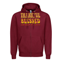Burgundy thankful blessed and kind of a mess Zipper Hoodie - BarkalooDesign