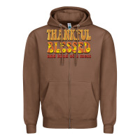 Chestnut thankful blessed and kind of a mess Zipper Hoodie - BarkalooDesign