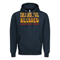 Navy thankful blessed and kind of a mess Zipper Hoodie - BarkalooDesign