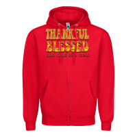 Red thankful blessed and kind of a mess Zipper Hoodie - BarkalooDesign