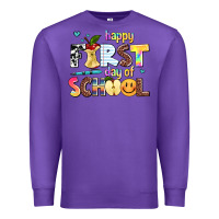 Purple happy first day of school Premium Sweatshirt - AdoDesignShop
