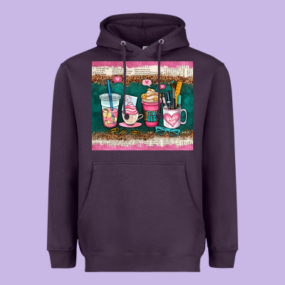 Teacher Coffee Cups Heavyweight Hoodie Designed By Adodesignshop