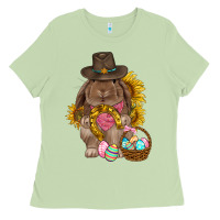 Matcha Western Rabbit with sunflowers Easter Day Ladies Tee - HowdyJamesFarm