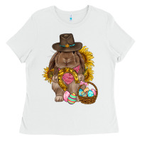 Western Rabbit With Sunflowers Easter Day Ladies Tee | Teevron