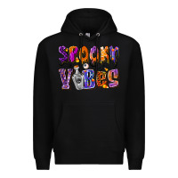 Black Spooky Vibes Premium Hoodie - CowhideDigitalArt