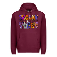 Burgundy Spooky Vibes Premium Hoodie - CowhideDigitalArt