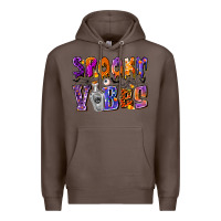 Coffee Spooky Vibes Premium Hoodie - CowhideDigitalArt