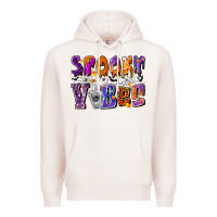 Pale Pink Spooky Vibes Premium Hoodie - CowhideDigitalArt
