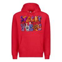 Red Spooky Vibes Premium Hoodie - CowhideDigitalArt