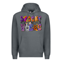Rock Spooky Vibes Premium Hoodie - CowhideDigitalArt