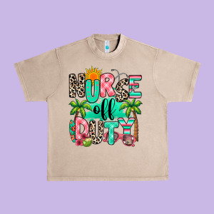 Nurse Off Duty Summer Break Urban Heavy Tee Designed By Ranaportraitstore