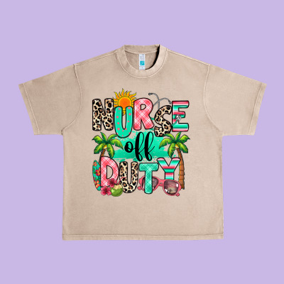 Nurse Off Duty Summer Break Urban Heavy Tee Designed By Ranaportraitstore