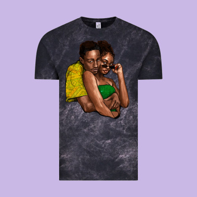 Black Couple Vintage Tee Designed By Howdyjamesfarm