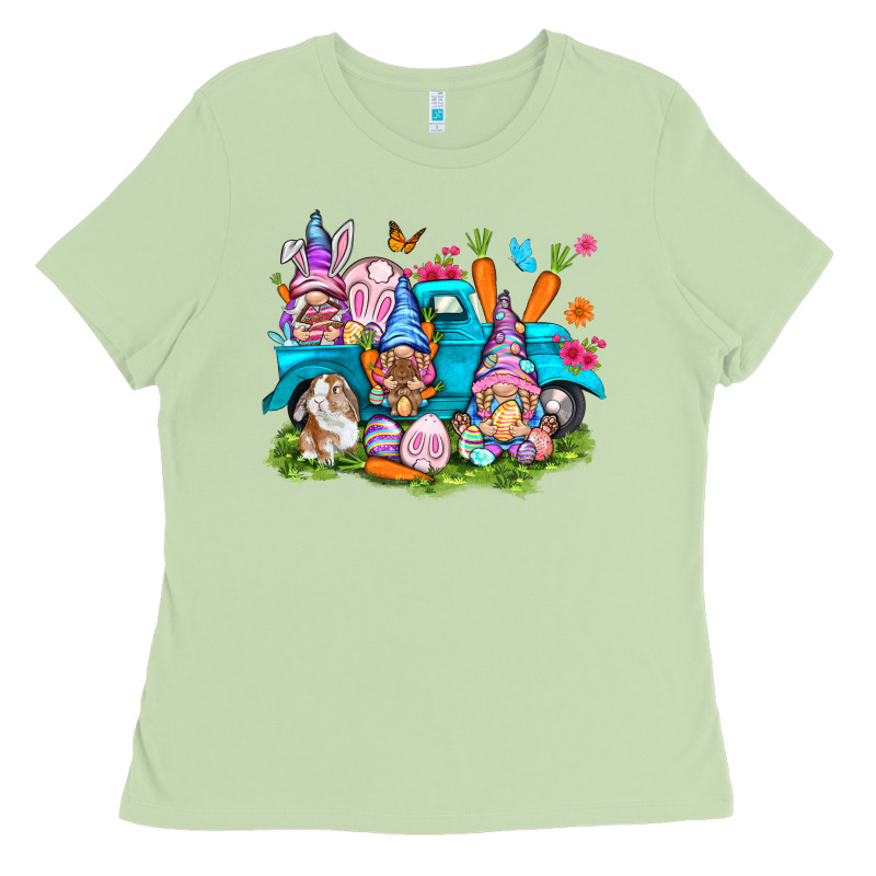 Easter Gnomies With Truck Easter Day Ladies Tee by HowdyJamesFarm | Teevron