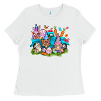 White Easter gnomies with truck Easter Day Ladies Tee - HowdyJamesFarm