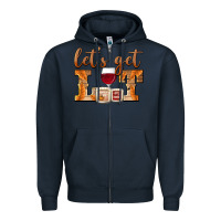Navy let's get lit candles Zipper Hoodie - BarkalooDesign