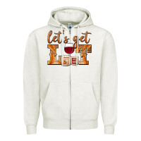 Oatmeal Heather let's get lit candles Zipper Hoodie - BarkalooDesign
