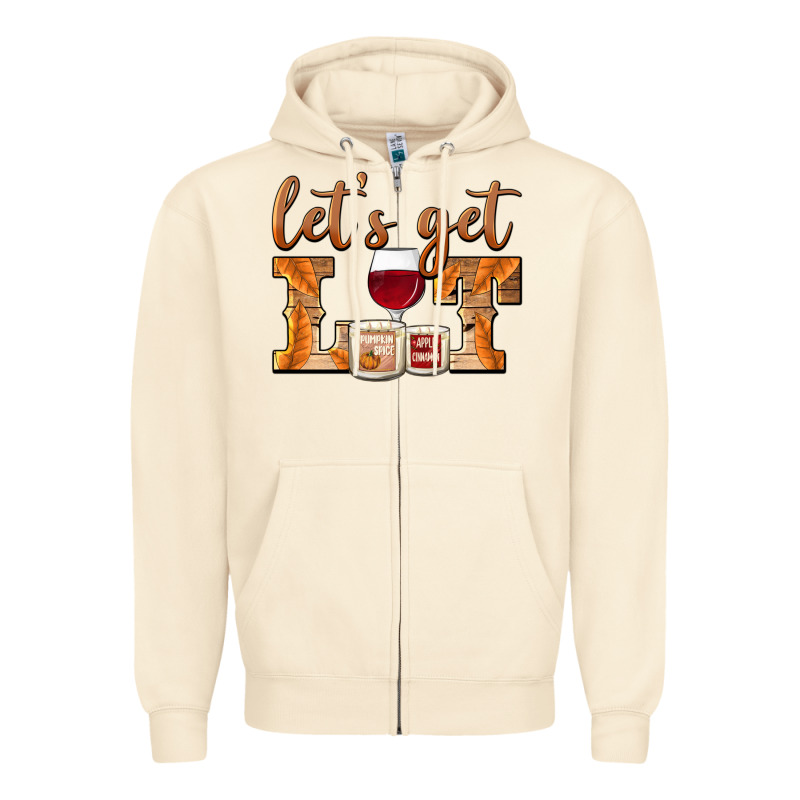 Let's Get Lit Candles Zipper Hoodie by BarkalooDesign | Teevron