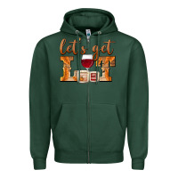 Sports Green let's get lit candles Zipper Hoodie - BarkalooDesign