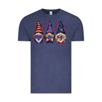 Vintage Denim 4th Of July gnomies with stars Vintage Tee - HowdyJamesFarm