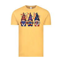 Vintage Mustard 4th Of July gnomies with stars Vintage Tee - HowdyJamesFarm