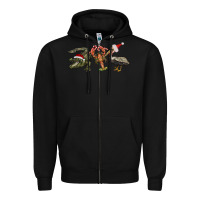 Black Christmas alligator pelican crawfish Zipper Hoodie - BarkalooDesign
