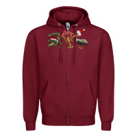 Burgundy Christmas alligator pelican crawfish Zipper Hoodie - BarkalooDesign