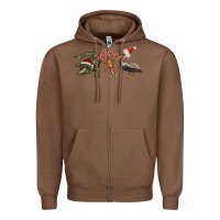 Chestnut Christmas alligator pelican crawfish Zipper Hoodie - BarkalooDesign