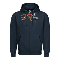 Navy Christmas alligator pelican crawfish Zipper Hoodie - BarkalooDesign