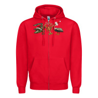 Red Christmas alligator pelican crawfish Zipper Hoodie - BarkalooDesign