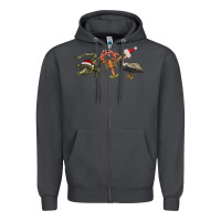 Smoke Christmas alligator pelican crawfish Zipper Hoodie - BarkalooDesign