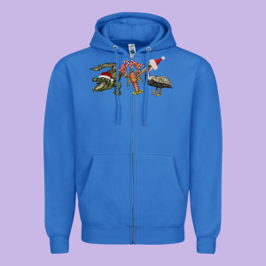 Christmas Alligator Pelican Crawfish Zipper Hoodie Designed By Barkaloodesign