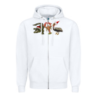 White Christmas alligator pelican crawfish Zipper Hoodie - BarkalooDesign