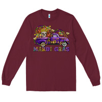 Burgundy mardi gras skull truck Long Sleeve Tee - FaDigitalArtStudio