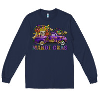 Navy mardi gras skull truck Long Sleeve Tee - FaDigitalArtStudio