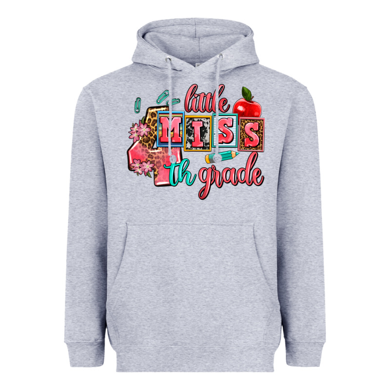 Little Miss 4 Th Grade Heavyweight Hoodie by AdoDesignShop | Teevron