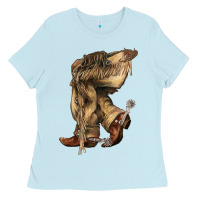 Baby Blue Cowboy boots western Ladies Tee - HowdyJamesFarm
