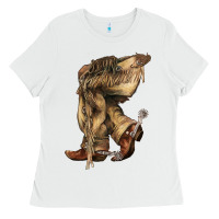 White Cowboy boots western Ladies Tee - HowdyJamesFarm