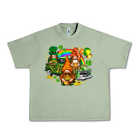 Oil Green St. Patrick's Day gnomies with leopard tumbler Urban Heavy Tee - HowdyJamesFarm