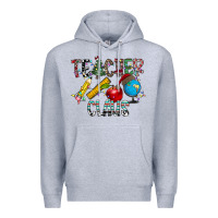 Heather Grey Teacher Calus Premium Hoodie - CowhideDigitalArt