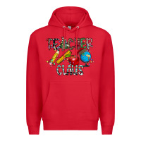 Red Teacher Calus Premium Hoodie - CowhideDigitalArt