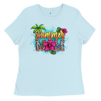 Baby Blue Summer Mom Ladies Tee - HowdyJamesFarm