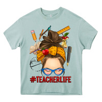 Arona messy bun teacher life Heavy Core Tee - RanaPortraitStore
