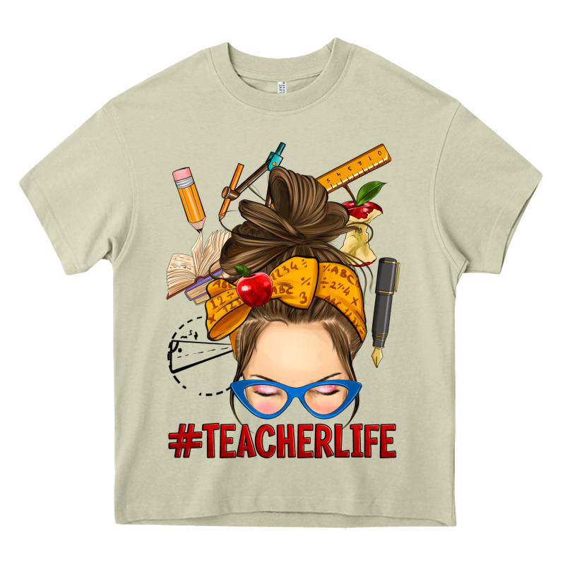 Messy Bun Teacher Life Heavy Core Tee by RanaPortraitStore | Teevron