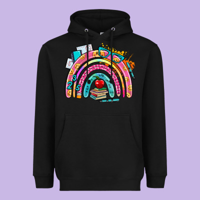 School Rainbow Heavyweight Hoodie Designed By Adodesignshop