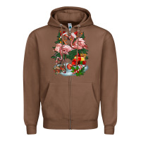 Chestnut Christmas flamingo Zipper Hoodie - BarkalooDesign