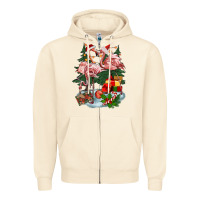 Sandshell Christmas flamingo Zipper Hoodie - BarkalooDesign